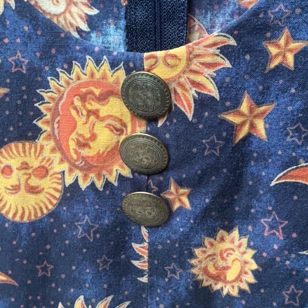 Celestial Sun Moon and Stars Short Sleeve Romper - Picture 3 of 10